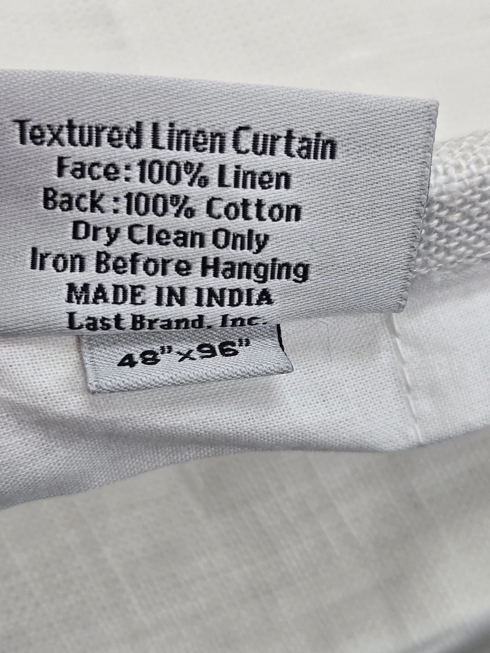 QUINCE Set Of 2 48x96 Heavyweight European Linen Curtains White 0084